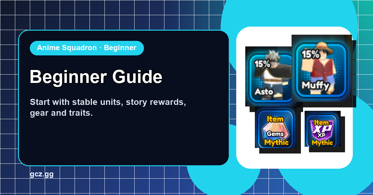 Anime Squadron Beginner Guide