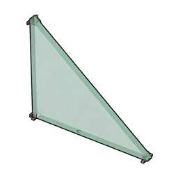 Dreieckige Glaswand