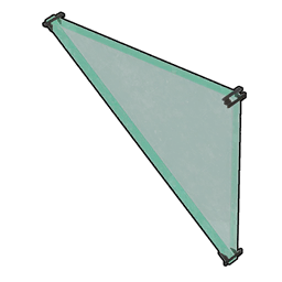 Mur triangulaire en verre (Inversé)