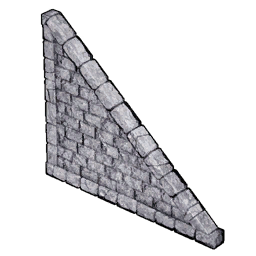 Mur triangulaire en pierre